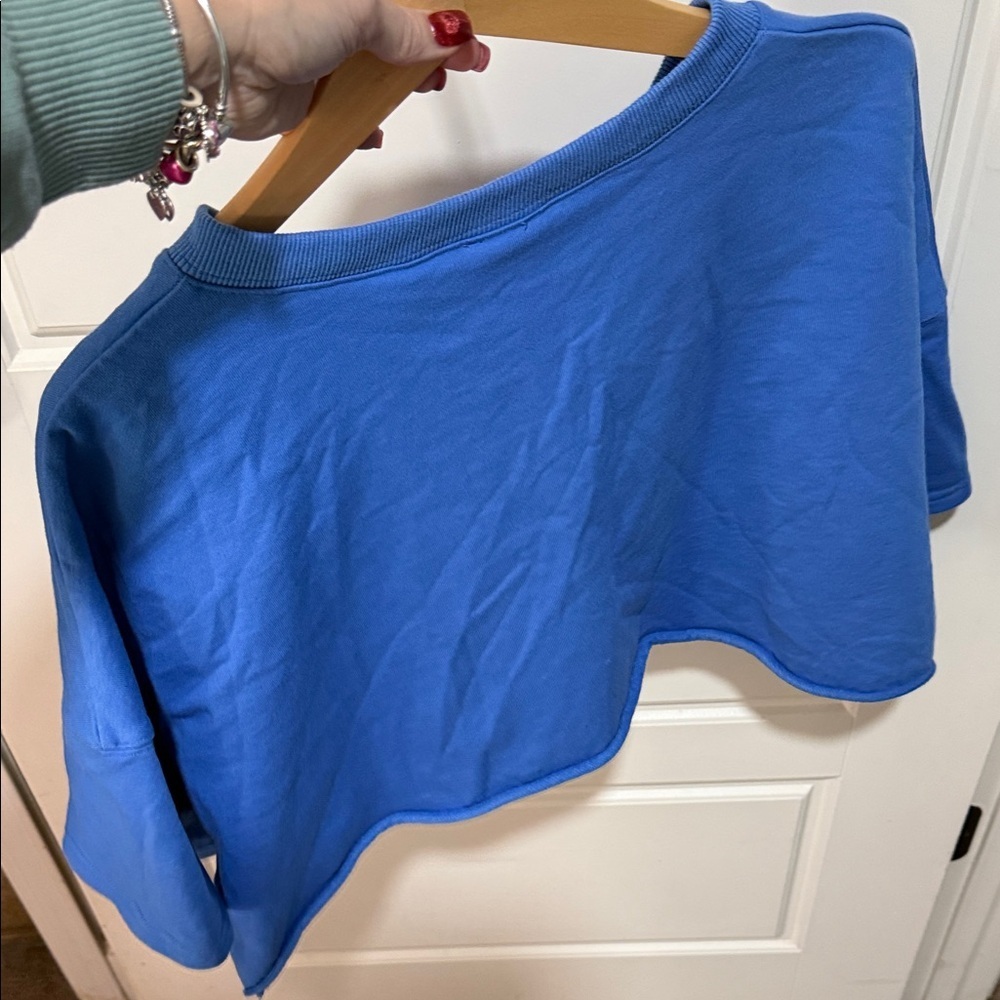 Peach Love California Blue Crop Top with Sequin Cupcake Design patriotic - Picture 6 of 8